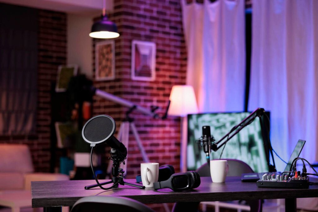 Photo of Lantern Media Studio set up for a live stream